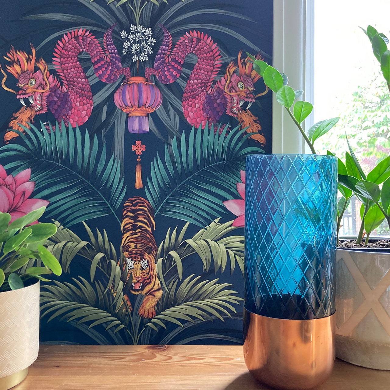 3911 Wilson Oriental Tiger Green Wallpaper by Belgravia