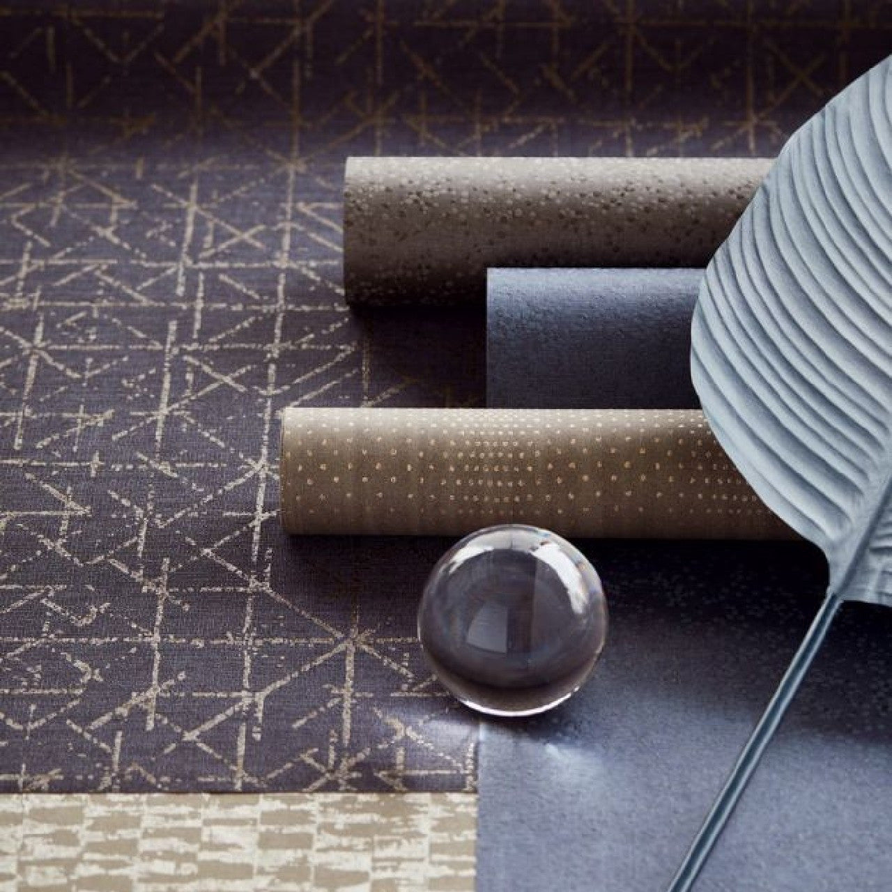 394534 Geometric Sketch Topaz Wallpaper By Eijffinger