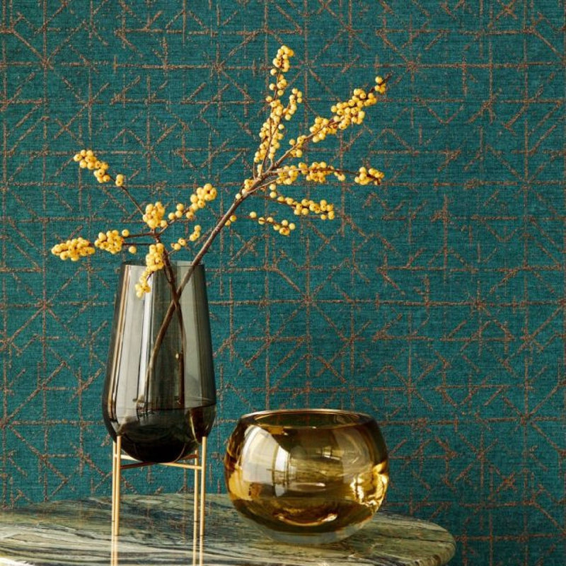 394536 Geometric Sketch Topaz Wallpaper By Eijffinger