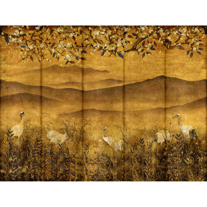 396151 The Wall 4 Brown, Yellow & White Wallpaper by A S Creation