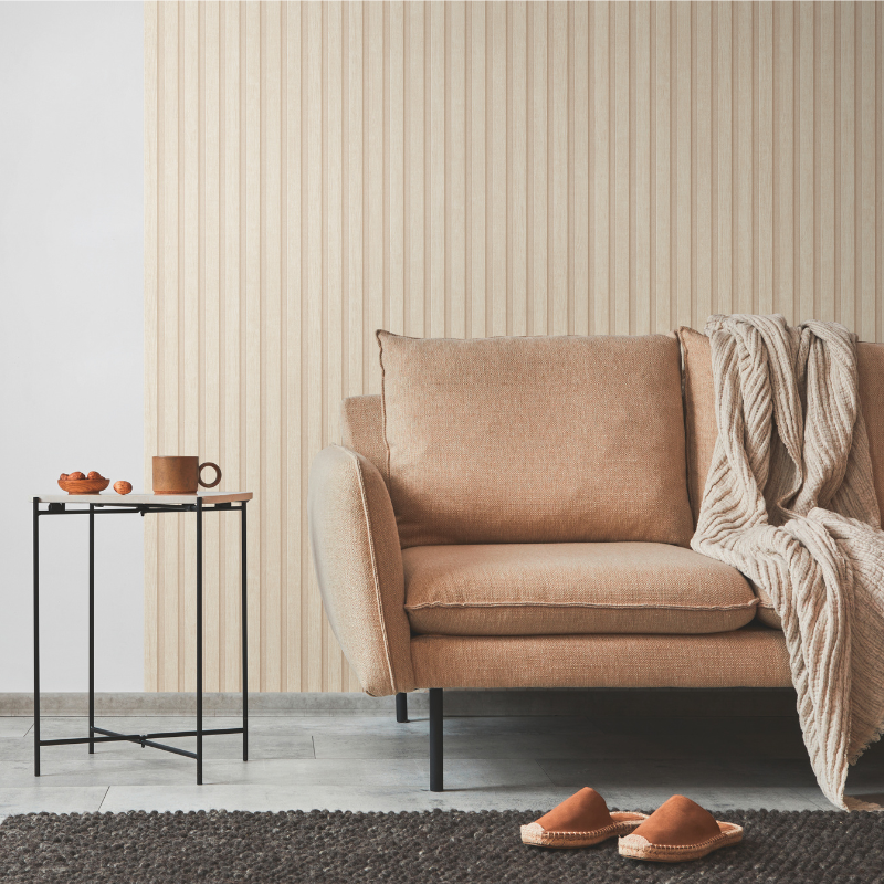 39109-6 Wood Slats Cream Wallpaper by AS Creation