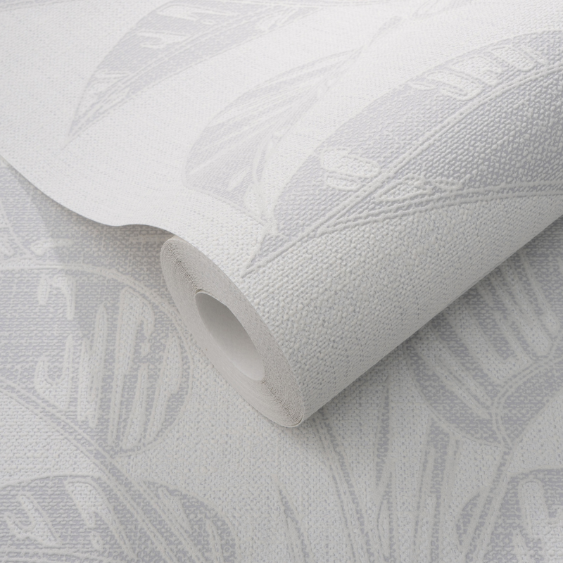 10459-31 Largo Leaf Grey Metallic Wallpaper by Erismann