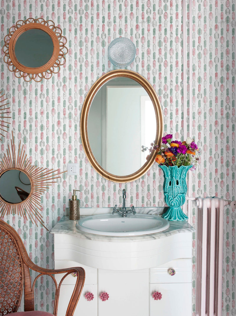 DI3302-1 Capsules Pink Diversity Wallpaper by Tres Tintas