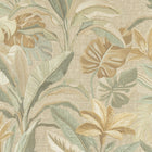 400617 Sofia Vasari Leaf Sage &amp; Cream Wallpaper by Rasch