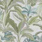 400624 Sofia Vasari Leaf Green &amp; Blue Wallpaper by Rasch