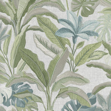 400624 Sofia Vasari Leaf Green &amp; Blue Wallpaper by Rasch