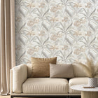 400631 Sofia Vasari Leaf Oyster Wallpaper by Rasch