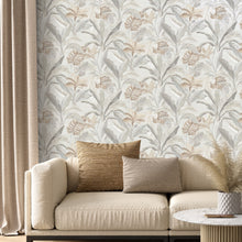 400631 Sofia Vasari Leaf Oyster Wallpaper by Rasch