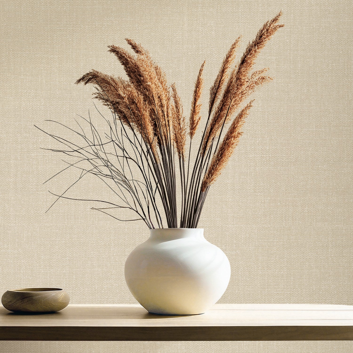 400716 Sofia Vasari Linen Cream Wallpaper by Rasch