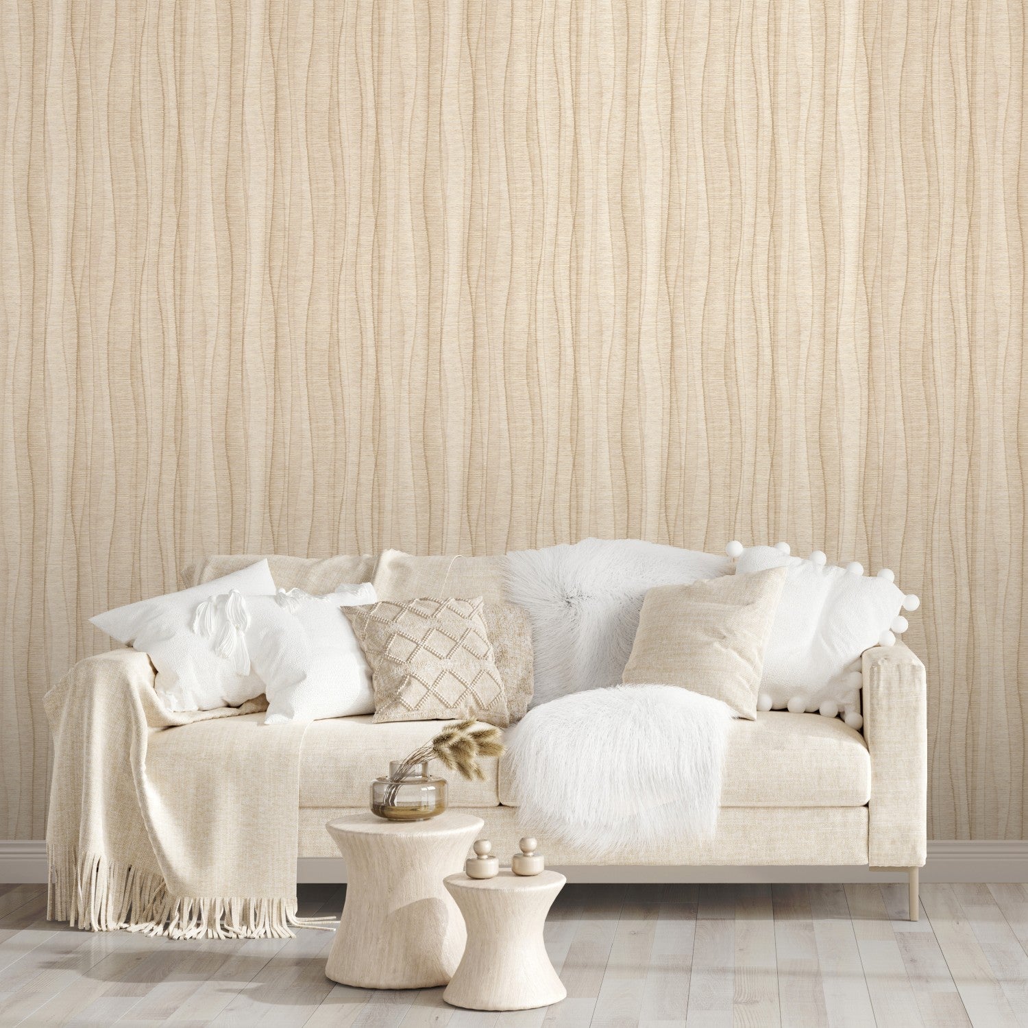 400808 Sofia Vasari Stripe Caramel Wallpaper by Rasch