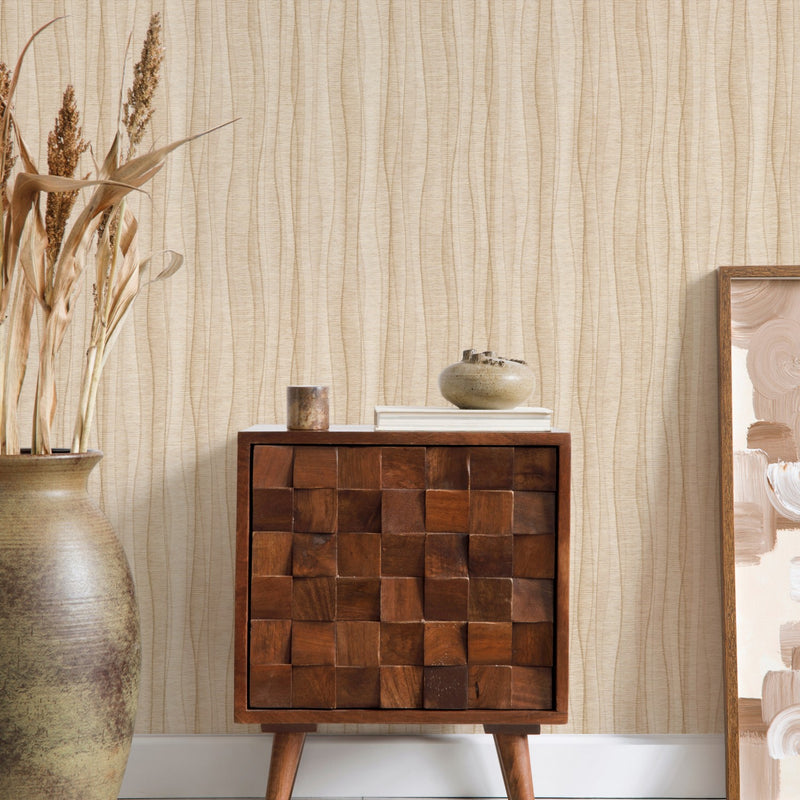 400808 Sofia Vasari Stripe Caramel Wallpaper by Rasch