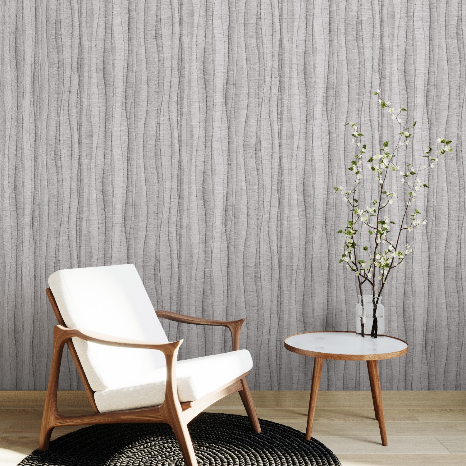 400822 Sofia Vasari Stripe Blue Grey Wallpaper by Rasch