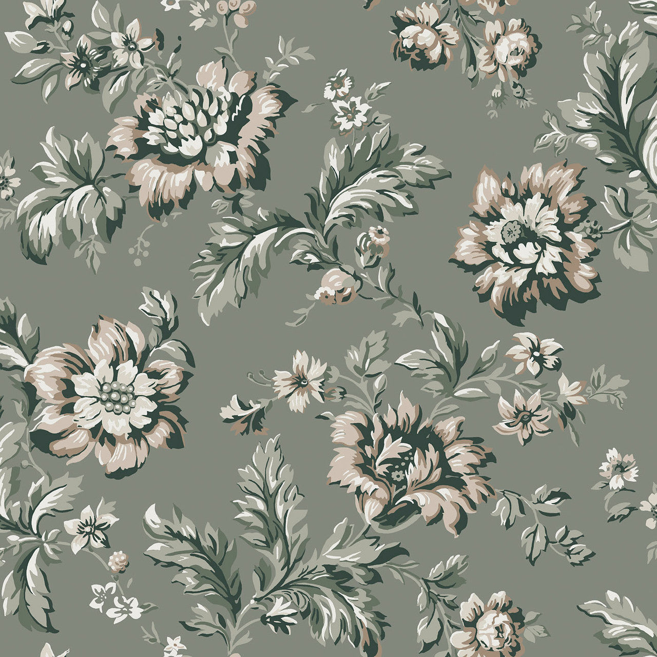 407-38 Rosenholm Garden Green Ett Hem Wallpaper by Sandberg