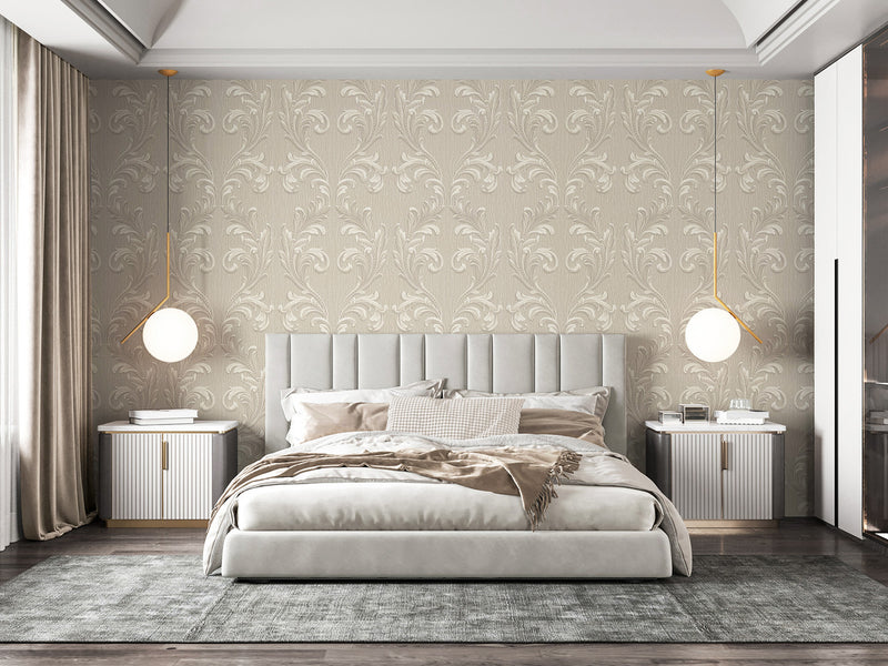 41323 Tiffany Scroll Beige Wallpaper by Belgravia