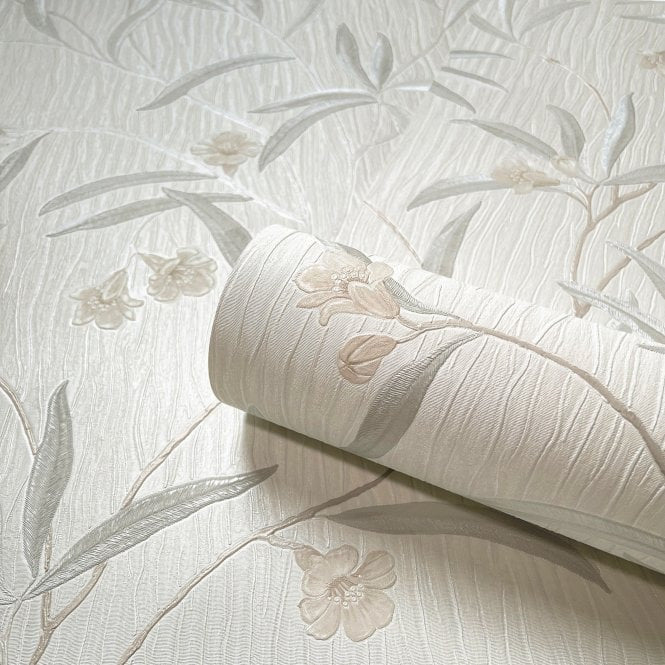 41330 Tiffany Floral White / Cream Wallpaper by Belgravia