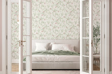 41331 Tiffany Floral Sage/White/Heather Wallpaper by Belgravia