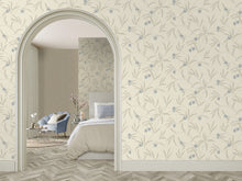 41333 Tiffany Floral Cream/Soft Blue Wallpaper by Belgravia