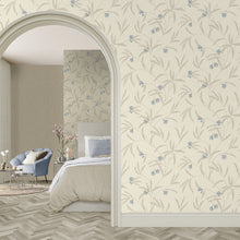 41333 Tiffany Floral Cream/Soft Blue Wallpaper by Belgravia