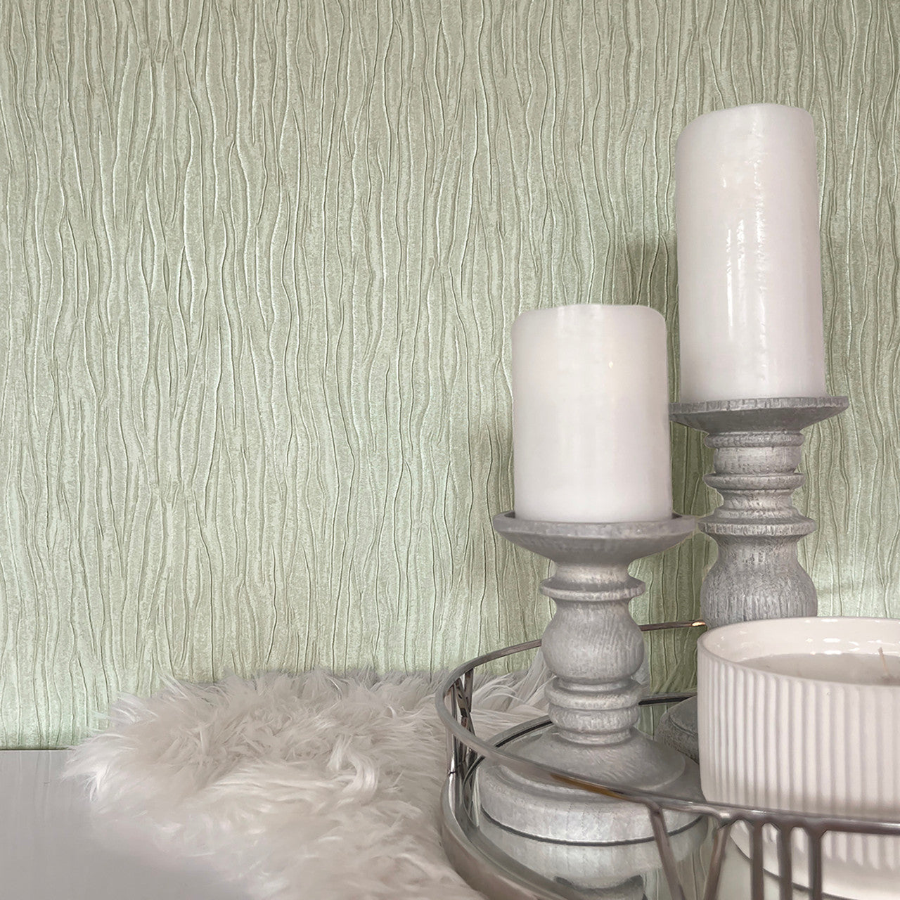 41335 Tiffany Texture Sage Wallpaper by Belgravia