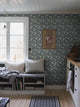 Aratorp Dark Multi and Blue Alla Tiders Hus Wallpaper by Boråstapeter