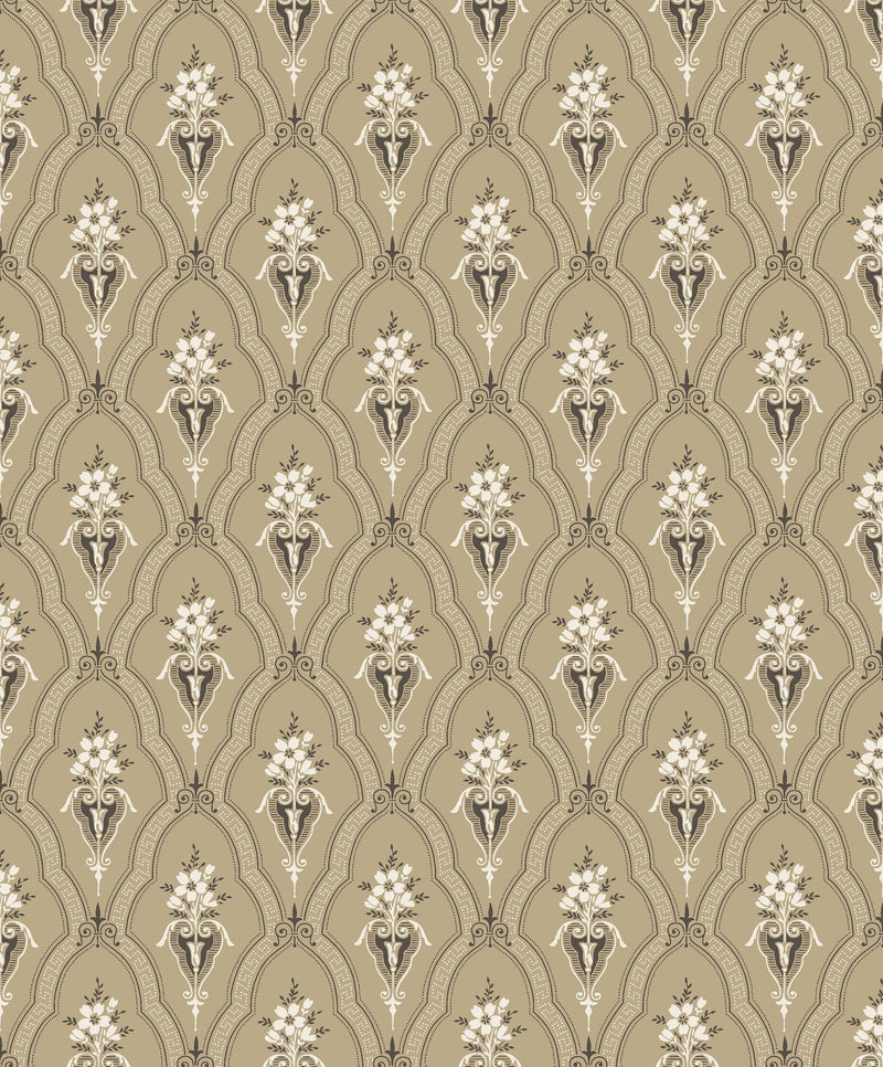 4164 Klädesholmen Dark Brown and Beige Alla Tiders Hus Wallpaper by Boråstapeter