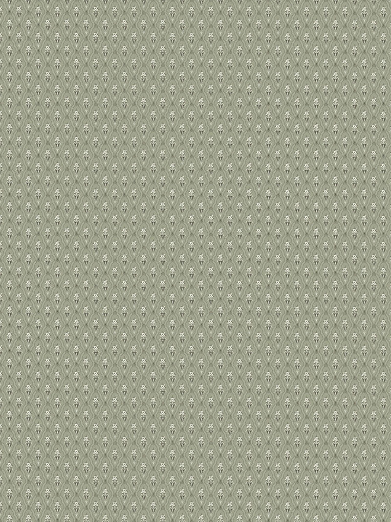 4165 Klädesholmen Dark Green and White Alla Tiders Hus Wallpaper by Boråstapeter
