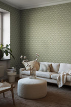 4165 Klädesholmen Dark Green and White Alla Tiders Hus Wallpaper by Boråstapeter