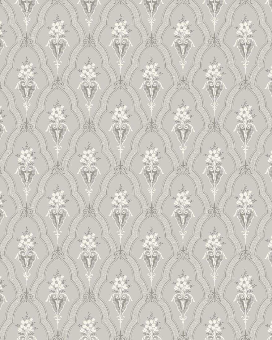 4166 Klädesholmen Light Grey and White Alla Tiders Hus Wallpaper by Boråstapeter