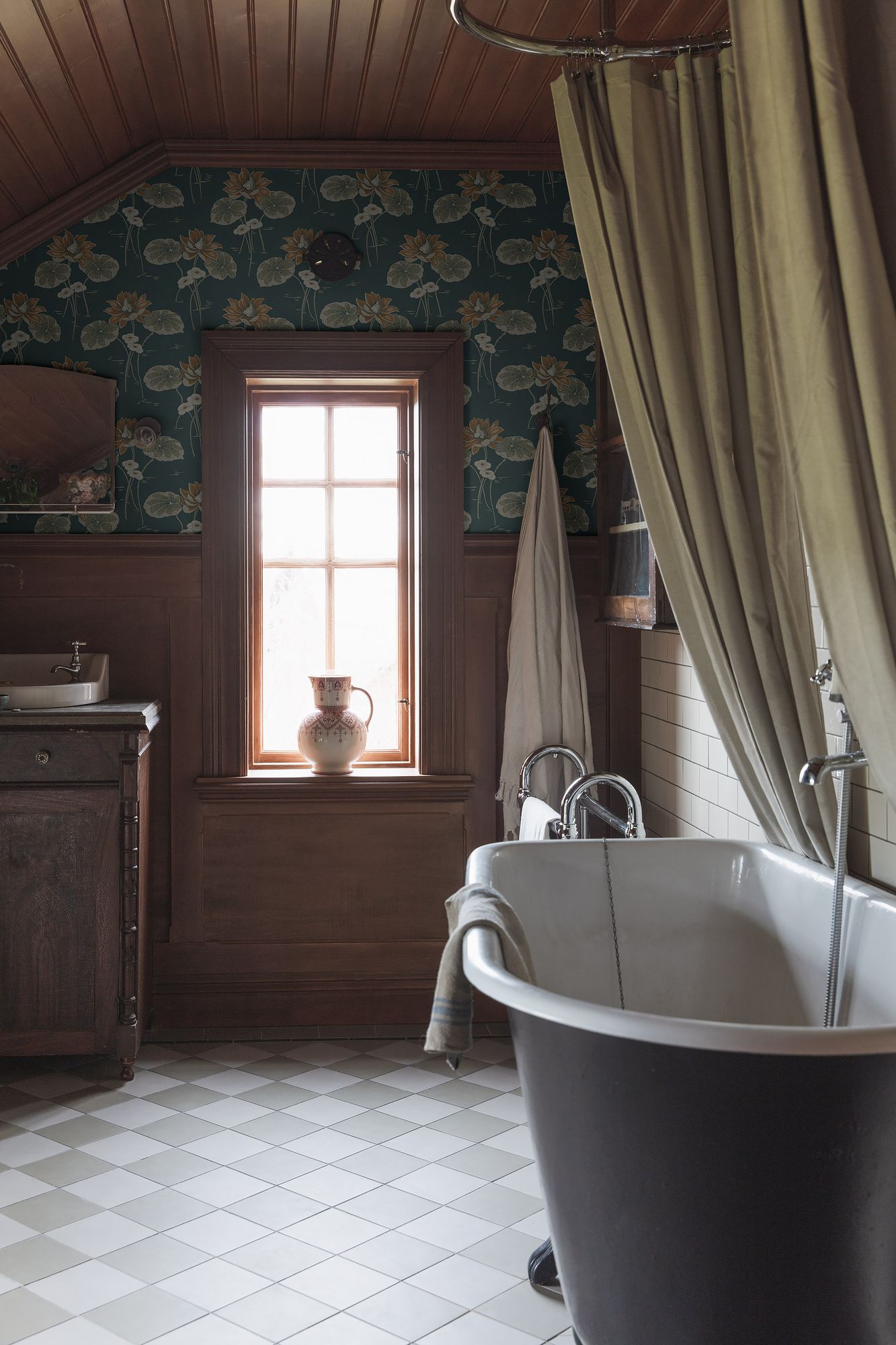 4168 Haga Dark Blue and Multi Alla Tiders Hus Wallpaper by Boråstapeter