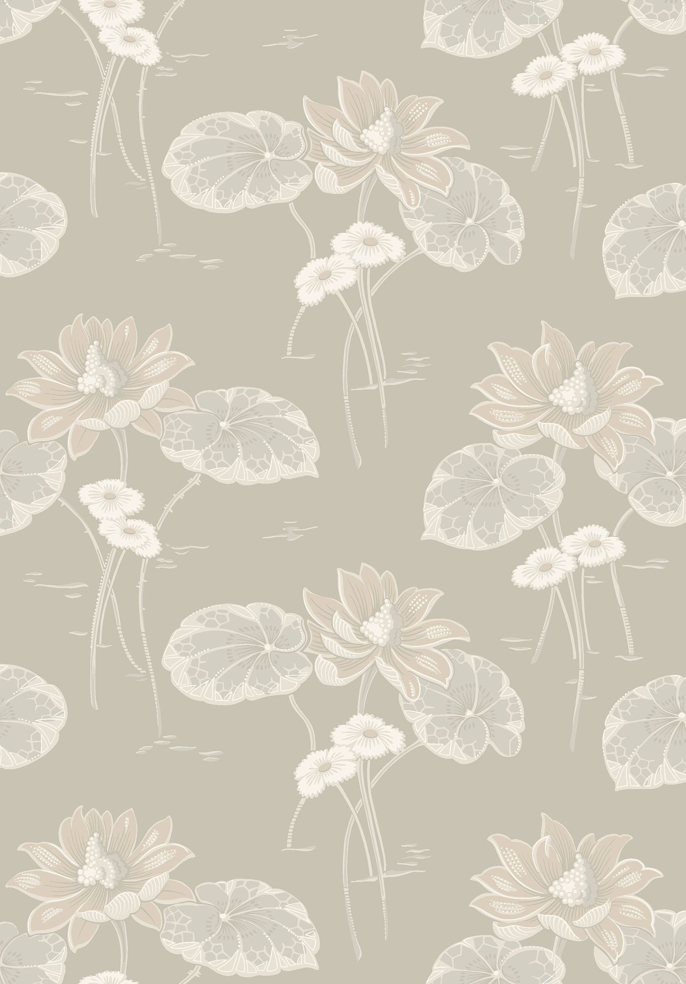 4169 Haga Light Grey and Beige Alla Tiders Hus Wallpaper by Boråstapeter
