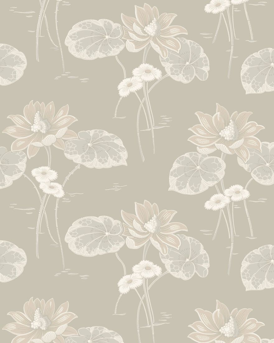 4169 Haga Light Grey and Beige Alla Tiders Hus Wallpaper by Boråstapeter