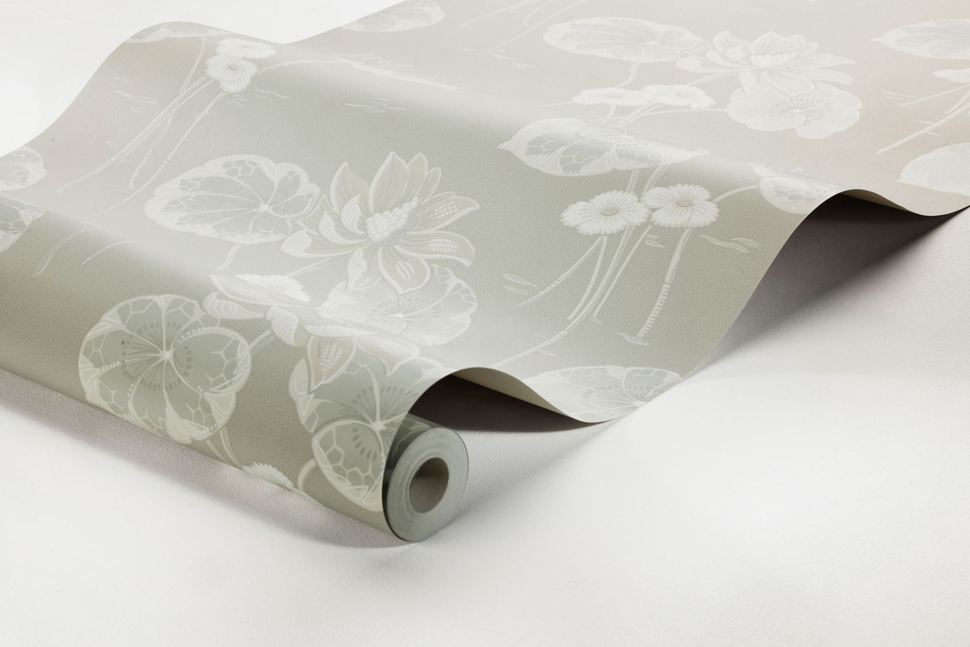 4169 Haga Light Grey and Beige Alla Tiders Hus Wallpaper by Boråstapeter