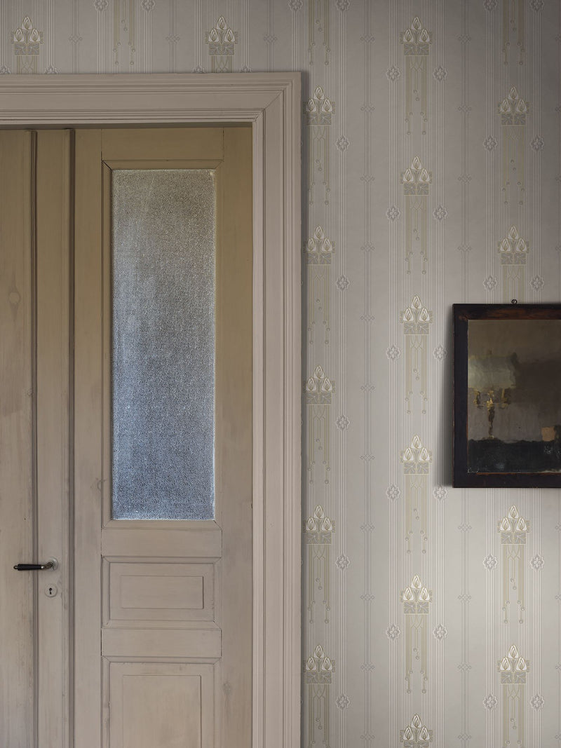 4171 Villastan Light Grey and White Alla Tiders Hus Wallpaper by Boråstapeter