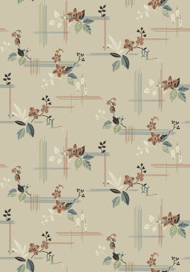 4172 Salängen Light Multi and Beige Alla Tiders Hus Wallpaper by Boråstapeter