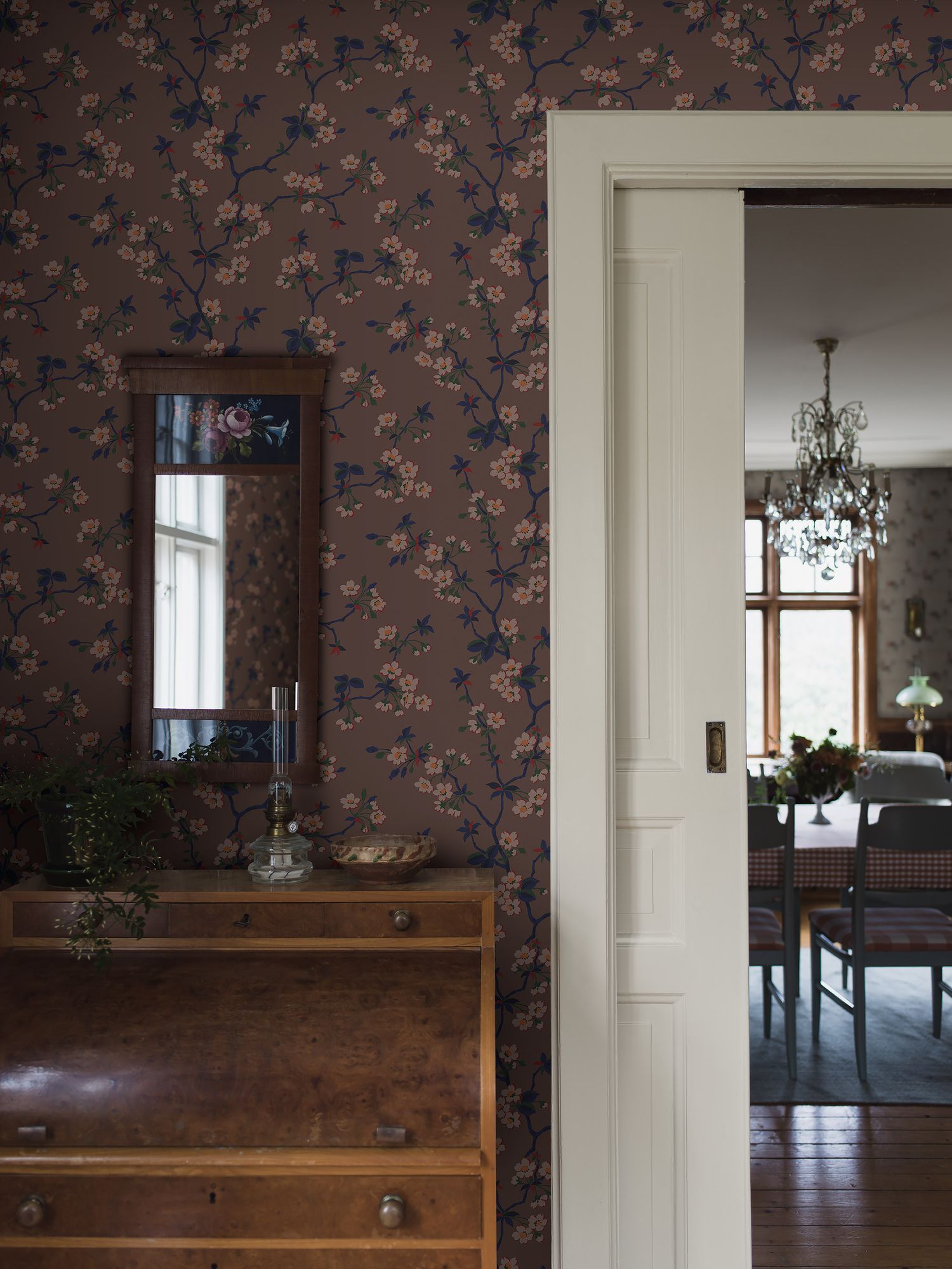 4174 Trädgårdsstaden Dark Multi and Brown Alla Tiders Hus Wallpaper by Boråstapeter