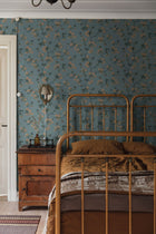 4175 Trädgårdsstaden Dark Multi and Blue Alla Tiders Hus Wallpaper by Boråstapeter