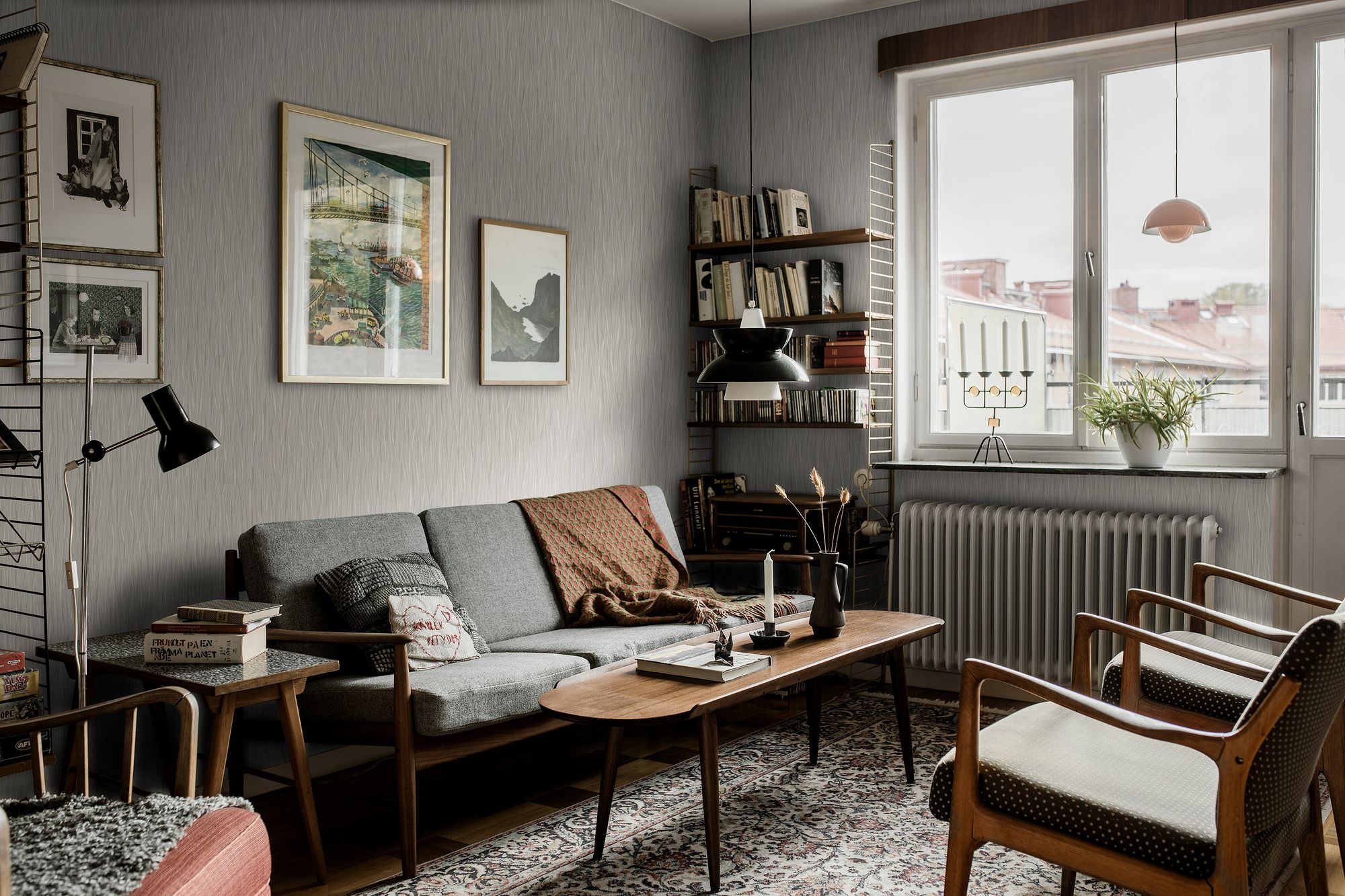 4178 Ängby Light Multi and Grey Alla Tiders Hus Wallpaper by Boråstapeter