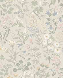 4179 Flora Light Multi and Beige Alla Tiders Hus Wallpaper by Boråstapeter