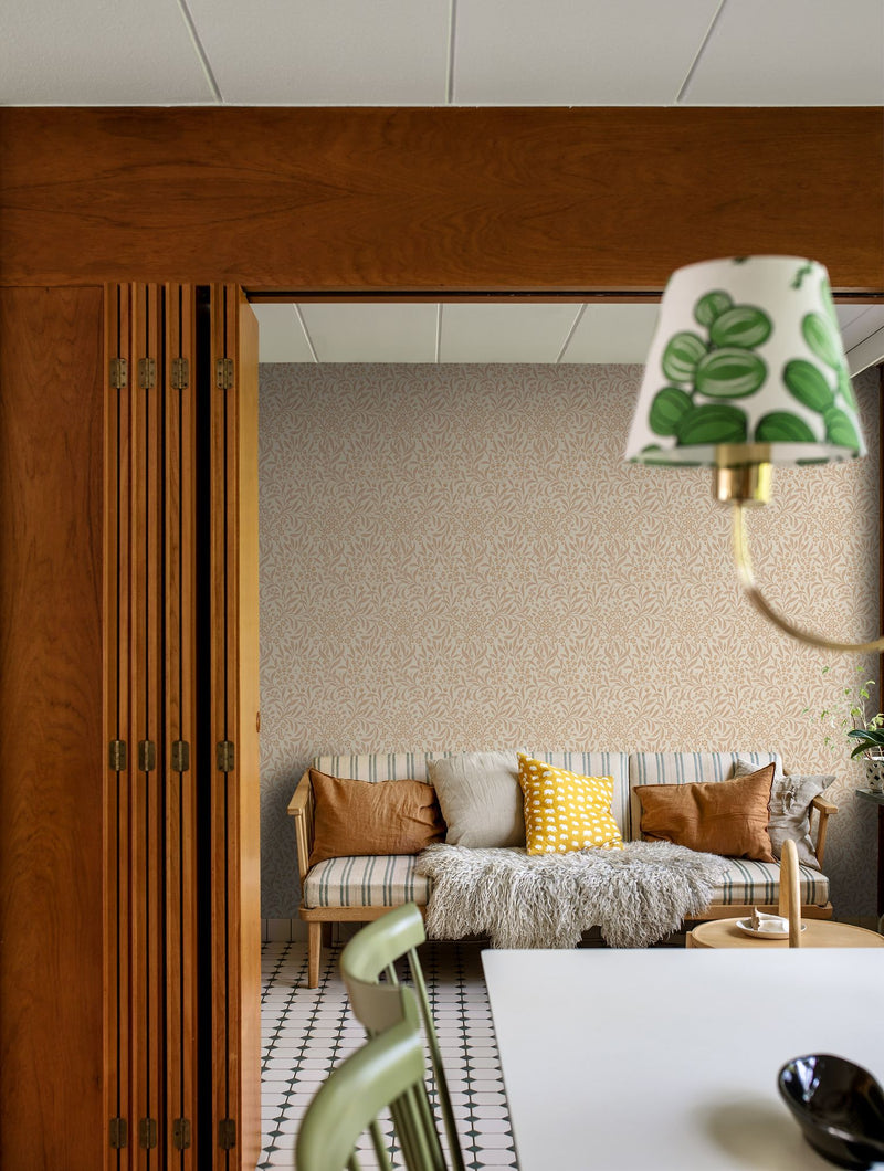 4186 Kryddhyllan Delightful Beige and Soft Pink Alla Tiders Hus Wallpaper by Boråstapeter