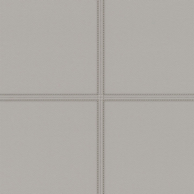 419009 Faux Leather Grey Tile Panel Club Wallpaper by Rasch