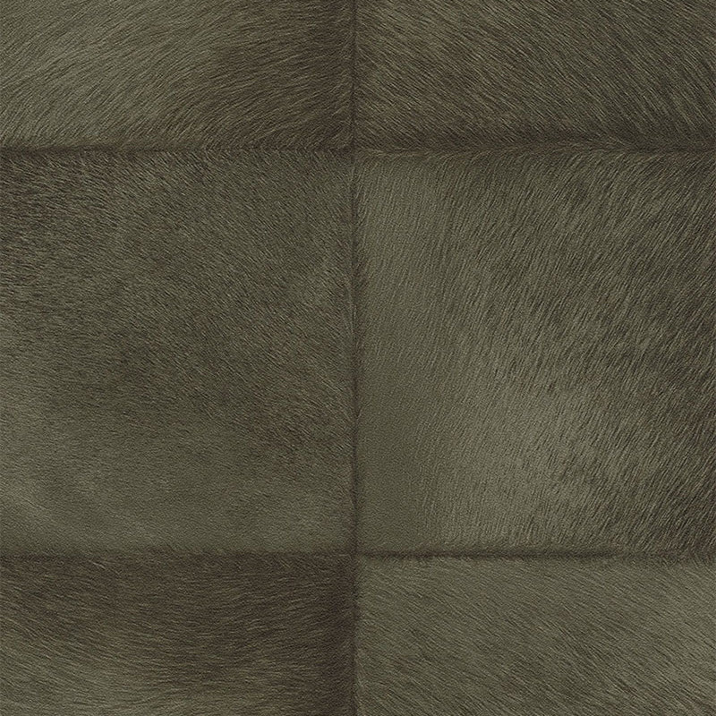 419146 Faux Reindeer Fur Dark Green Tile Panel Club Wallpaper by Rasch