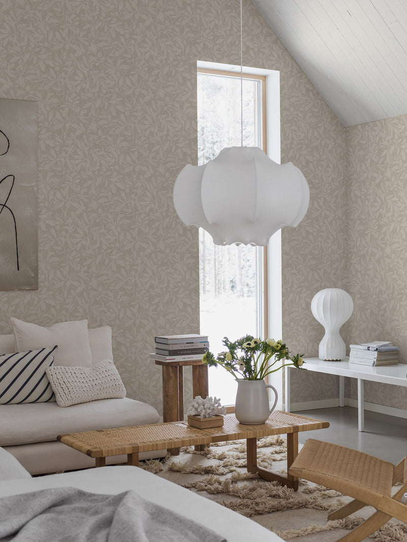 4195 Skogsparken Light Beige and Grey Alla Tiders Hus Wallpaper by Boråstapeter