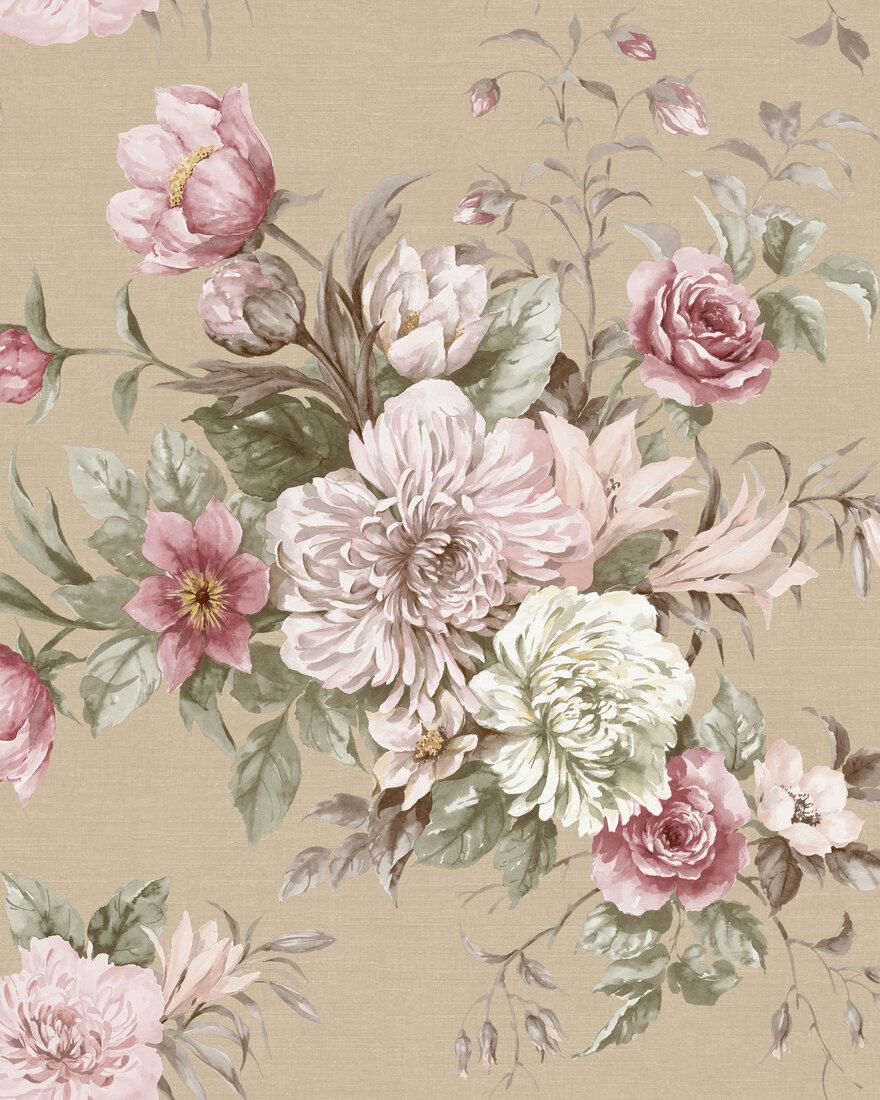 Floral Charm Light Multi and Beige Dreamy Escape Wallpaper by Boråstapeter