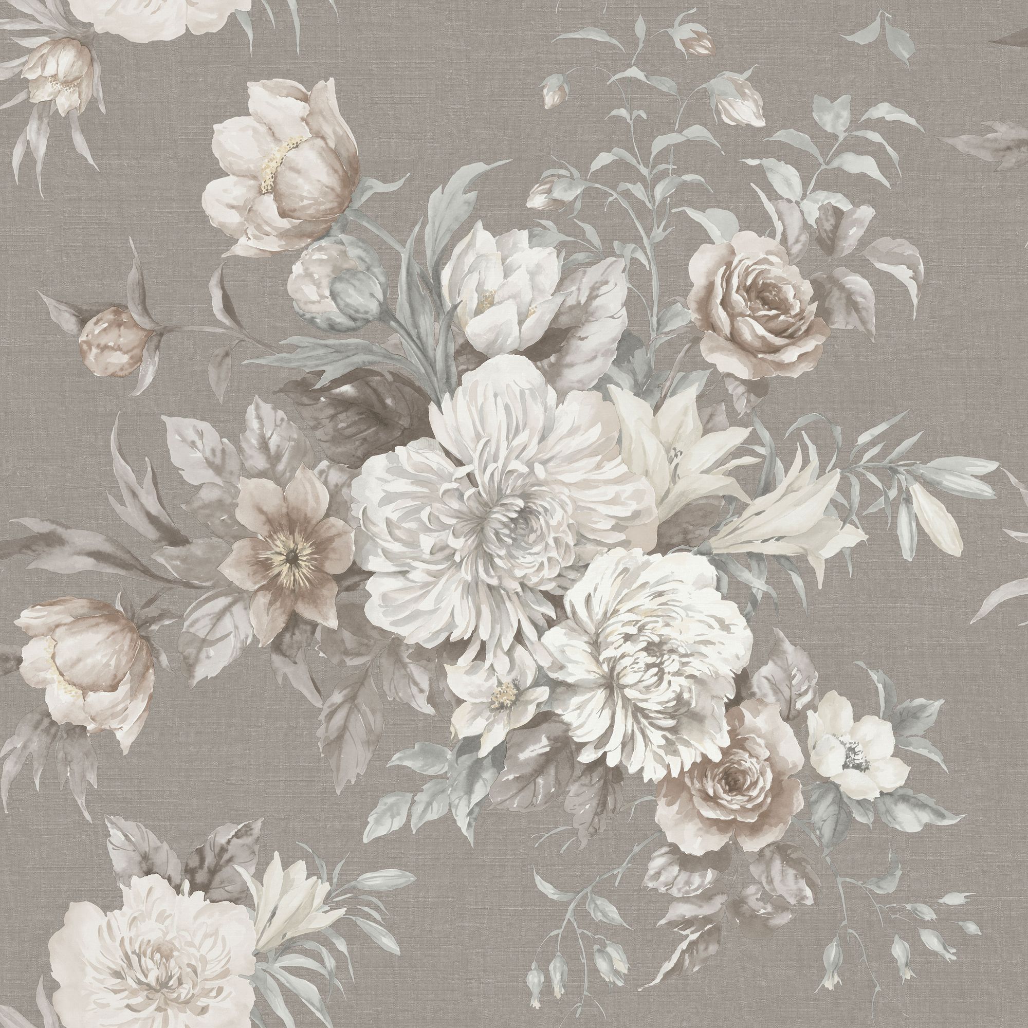 4251 Floral Charm Dark Grey and Beige Dreamy Escape Wallpaper by Boråstapeter