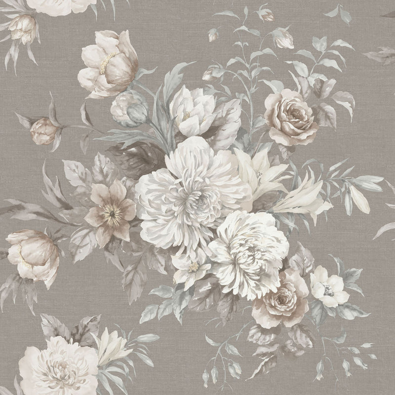 4251 Floral Charm Dark Grey and Beige Dreamy Escape Wallpaper by Boråstapeter