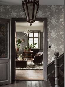 4251 Floral Charm Dark Grey and Beige Dreamy Escape Wallpaper by Boråstapeter