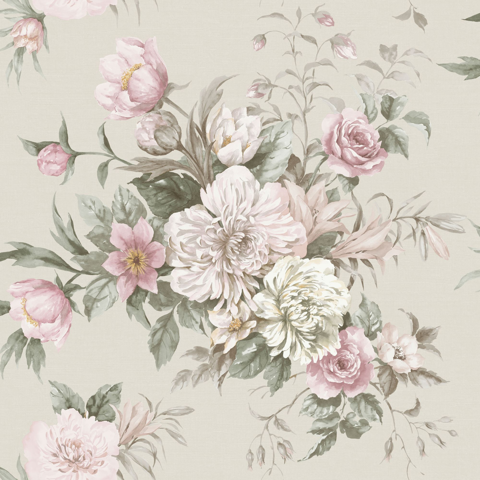 4252 Floral Charm Light Multi and Beige Dreamy Escape Wallpaper by Boråstapeter