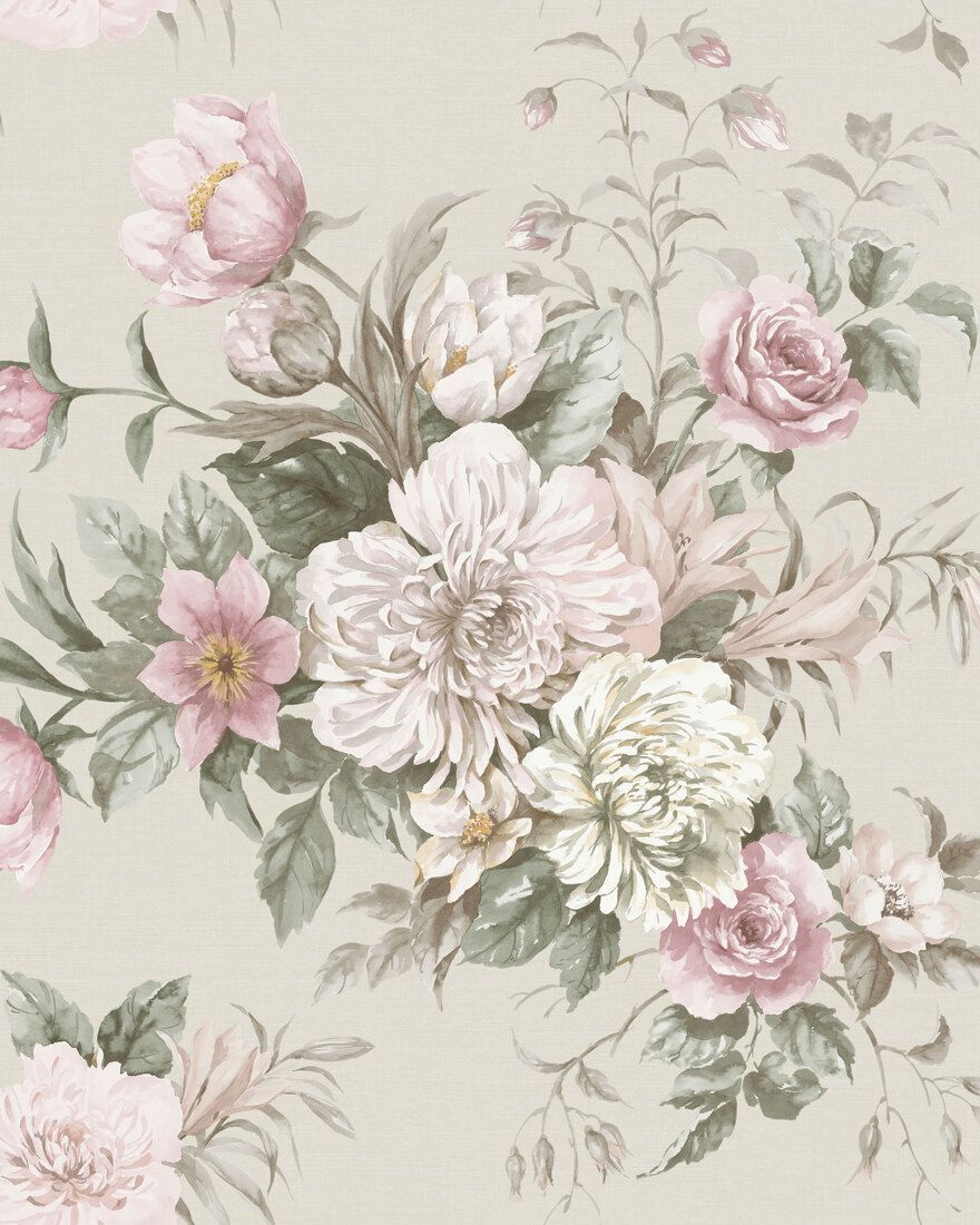 Floral Charm Light Multi and Beige Dreamy Escape Wallpaper by Boråstapeter