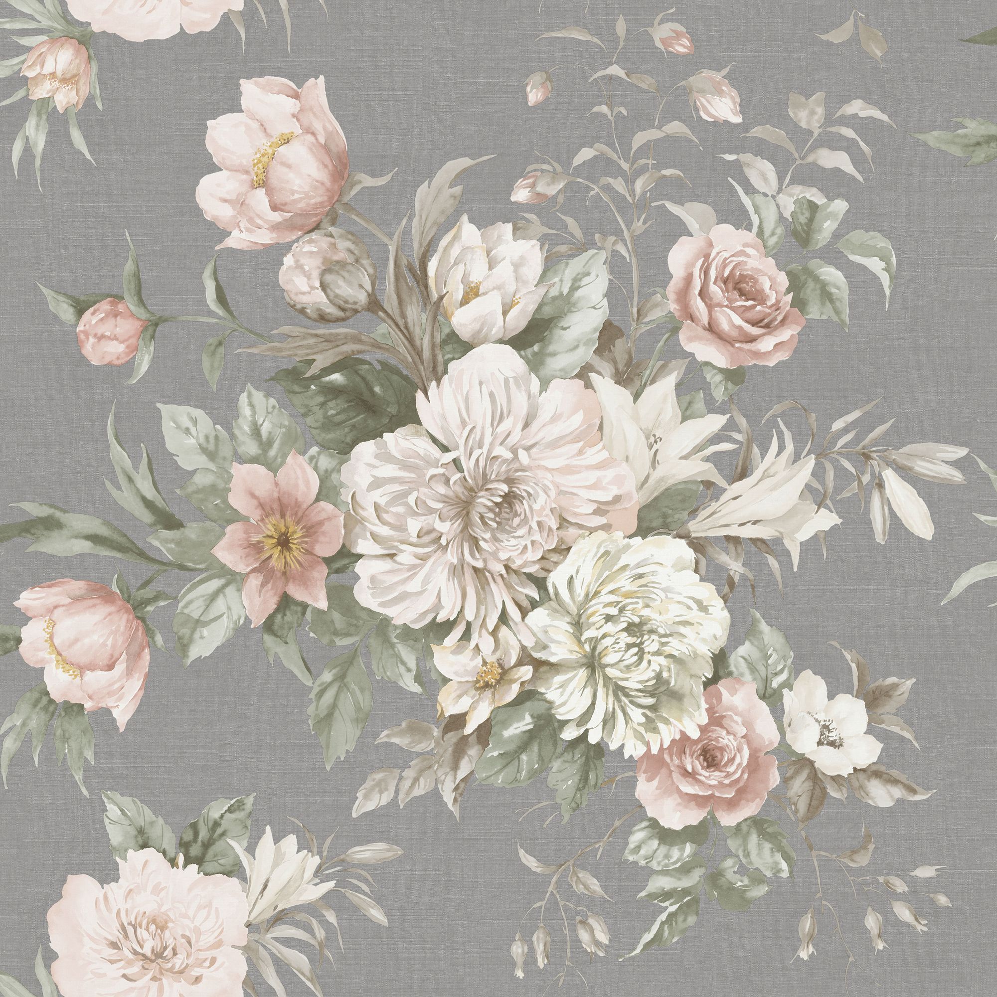 4254 Floral Charm Dark Grey and Multi Dreamy Escape Wallpaper by Boråstapeter