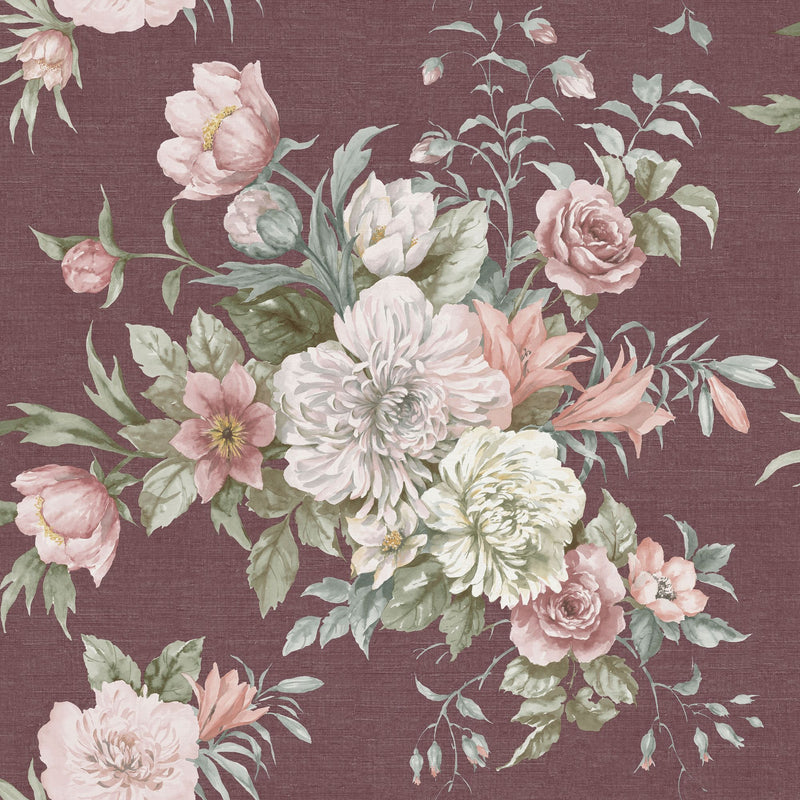 4255 Floral Charm Dark Red and Multi Dreamy Escape Wallpaper by Boråstapeter